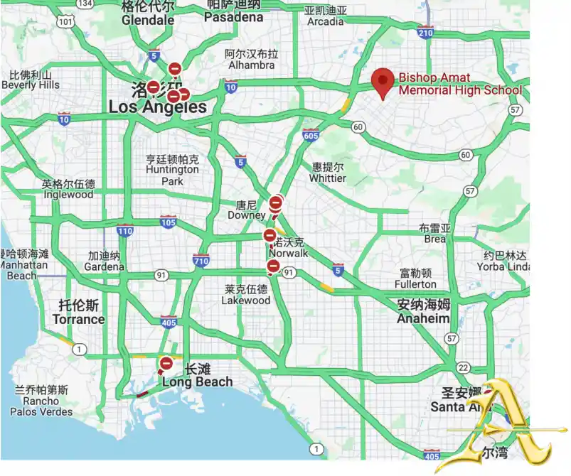 主教阿曼特纪念高中地理位置