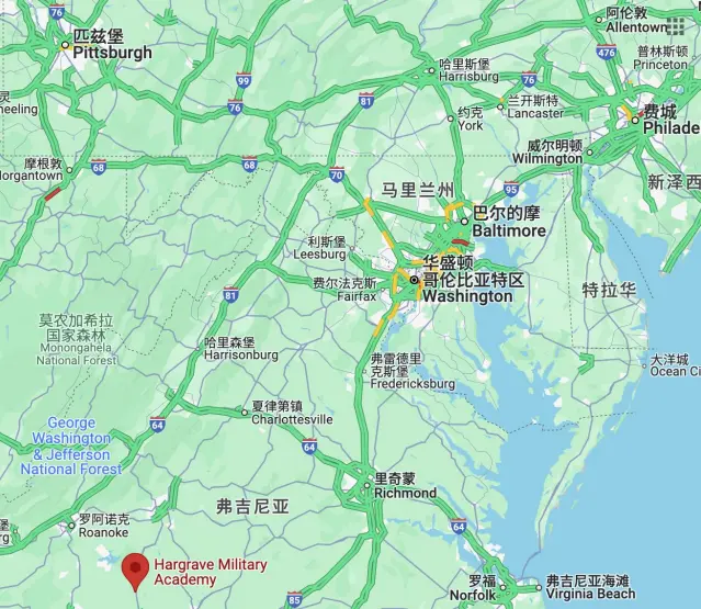 哈格雷夫军事学院地理位置